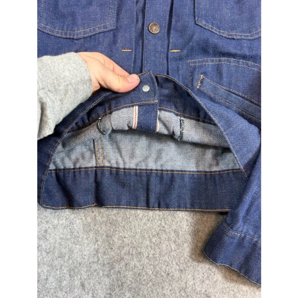 Vintage 60s JC Penney Selvedge Denim Trucker Jacket Boys Large Dark Wash Rare - Picture 7 of 7